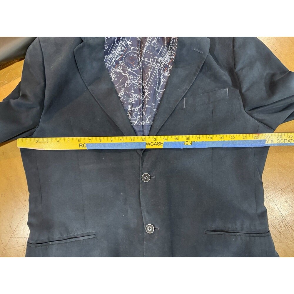 Nautica Sport Coat Men’s 44R Branford Faux Suede Blazer Suit Jacket Navy Blue - Picture 8 of 10